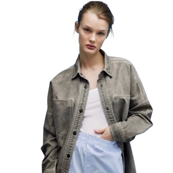 NWT ZARA Wash Effect Overshirt (Shacket) - Picture 2 of 8